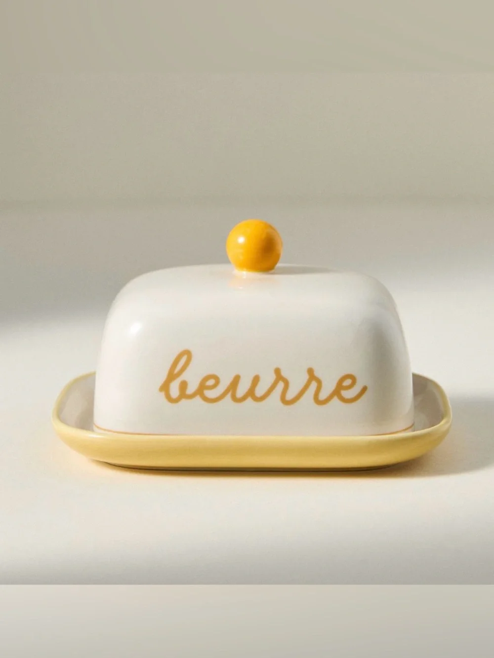 Anthropologie Café Violette Handpainted Stoneware Butter Dish, NIP